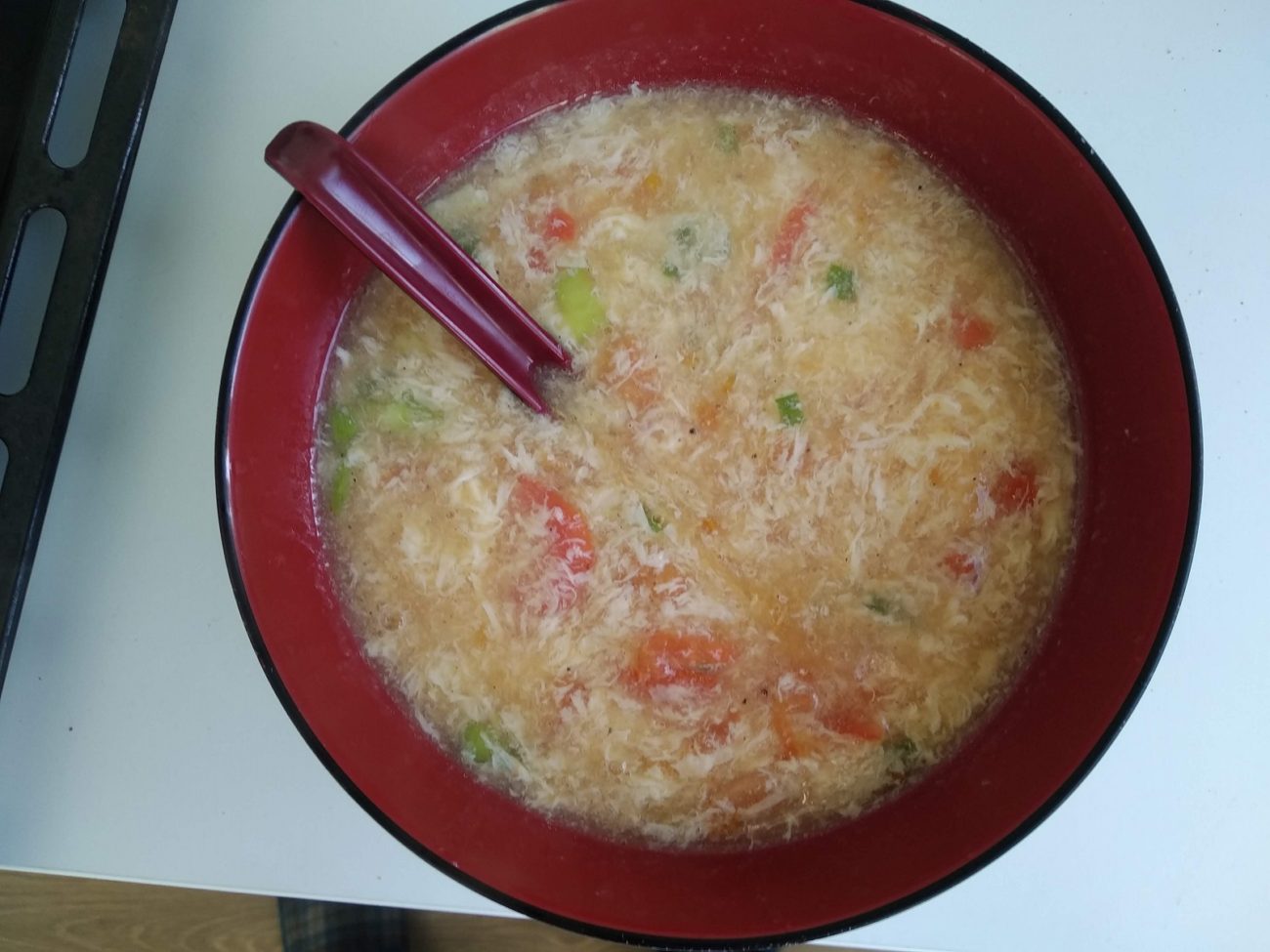 Tomato and egg drop soup