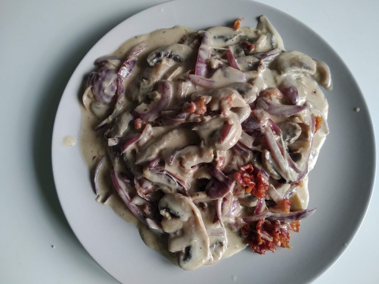 Creamy bacon/mushroom stew